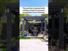 Pavilhão de liga de alumínio Quatro Cantos Área de jardim exterior Sombra Flip Louver Pavilhão Canopy lazer