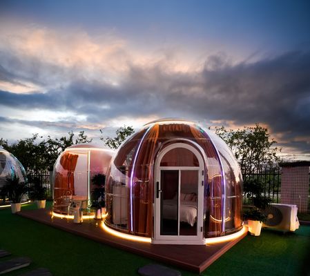 comprar Hotel de design novo Casa de domos de iglu de luxo exterior Transparente Glamping Dome Tenda Domos geodésicos para venda online manufacture