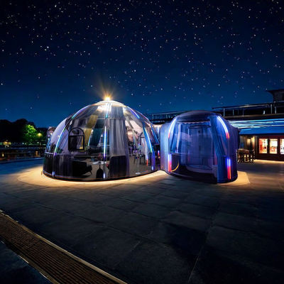 comprar Custom Polycarbonate Waterproof Hotel Glamping Casa de Cúpula Dupla Bolha Para Resort Romântico online manufacture