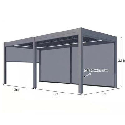 comprar Alumínio Ligação Elétrica Louver Pavilhão giratório para cortinas rolantes à prova de vento sombra de sol no pátio exterior da villa online manufacture