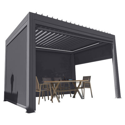 comprar Pavilhão de quatro cantos de pátio externo com volta de louve elétrica e estrutura de liga de alumínio online manufacture