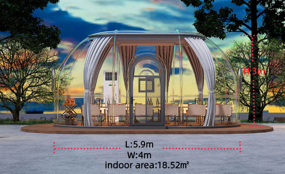 Acampamento Tendas de bolhas ao ar livre 18.52M2 Casas pré-fabricadas Cúpula Tenda transparente 3M