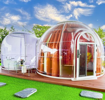 Full House Outdoor pré-fabricado vidro de luxo de policarbonato jardim Casa de cúpula dupla
