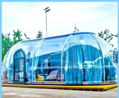 Outdoor Luxury Material PC transparente barraca de bolhas impermeável impacto e incêndio residência para resorts hotéis e acampamentos