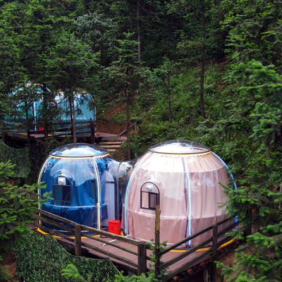 Hotel de novo design Tenda de cúpula de policarbonato modular pré-fabricada PC bolha Casa de cúpula dupla para resort