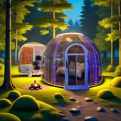 Popular Smart Star Room Leisure Polycarbonate Transparente Camping Double Dome Casa Tenda