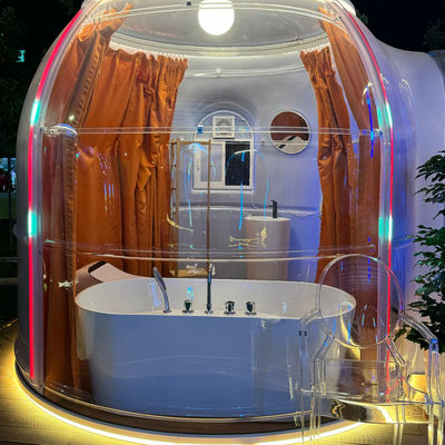 Venda Quente Customizado Transparente Área Livre Geodésico Cúpula Tenda Casa de Bolhas Moderna Design Modular Casas Verdes para Entretenimento