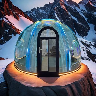 Venda Quente Nova Chegada PC Hotel Polycarbonate Cúpula Tenda Modular Casa Prefabricada Cúpula Para Resorts