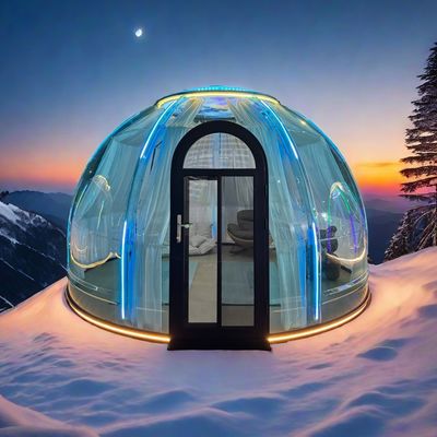 Exterior Full 360° Transparência Barraca de bolhas Iglu limpo Melhor Casa Geodésica de Bolhas