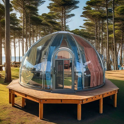 Novas casas pré-fabricadas de villas Resort Tenda de bolhas Transparente Casas pré-fabricadas de cúpula