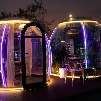 Customizado 2.4M Full 360° Transparência Polycarbonate Casa de bolhas Transparente Dome Tent