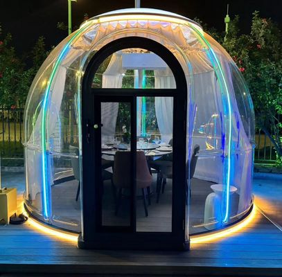 Hot-Selling New Design PC Hotel Transparente Tenda de Cúpula Modular pré-fabricada Casa de bolhas Casa de Cúpula Para Jantar