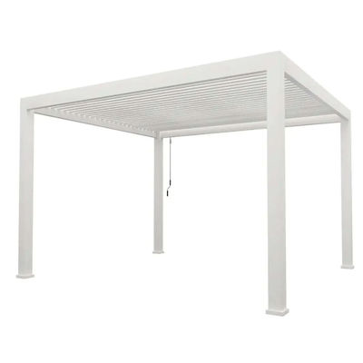 Smart Outdoor Lounge Pavilion com Alloy de Alumínio Elétrico Louver Turning Control