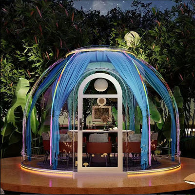 Cúpula de bolhas portátil para acampamento ao ar livre com material PC transparente e design de céu estrelado