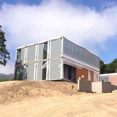 Villa 12 x 3 x 3m Casa modular pré-fabricada Estrutura de aço leve Eficiência energética