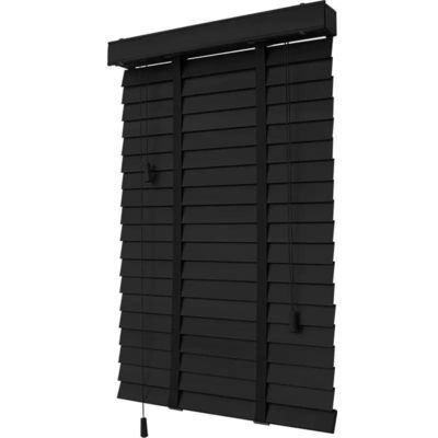 Contemporâneo Design Jaluzes para escritório Sala de estar Estudo Elevador Elétrico Preto Madeira Sólida Jaluzes Luz Cortinas Sombra