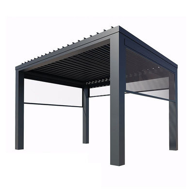 Área exterior do pátio Flipped Louver Arbor Garden Villa de alto nível Telhado Elétrico Pavilhão de liga de alumínio