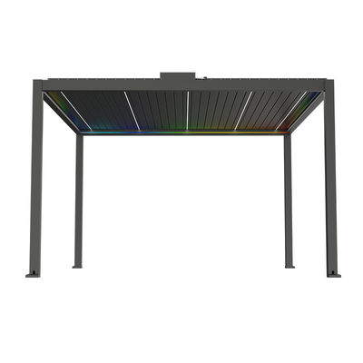Alumínio Ligação Elétrica Louver Inclinável Pavilhão Patio Externo Gazebo Villa Jardim Sala de Sol Gazebo