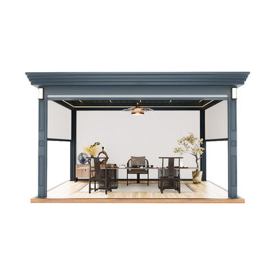 Pavilhão Flip Louver Elétrico de liga de alumínio A sombra exterior é durável e elegante Adequado para uso de terraço de jardim