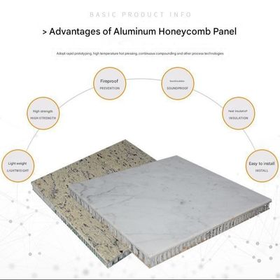 Casa exterior revestimento de mármore de alumínio painel composto Honeycomb resistente ao fogo material de parede anti-estática contemporânea